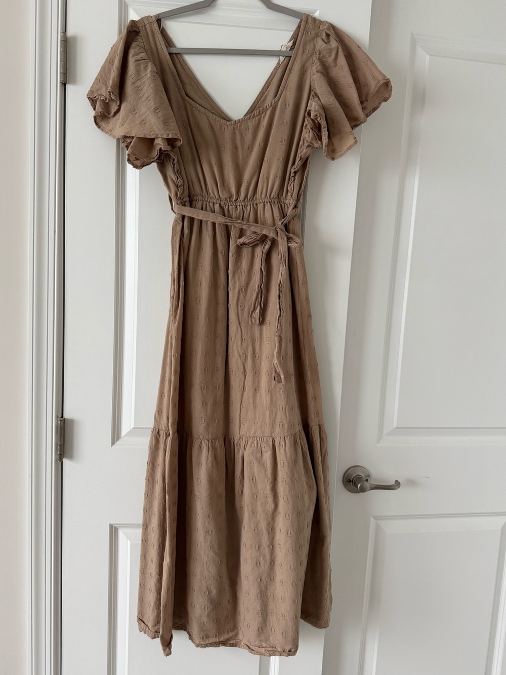 2 Dress Bundle Midi Maxi Dresses Sim & Sam H&M Tan Eyelet Mauve Chiffon Size S - Picture 3 of 9